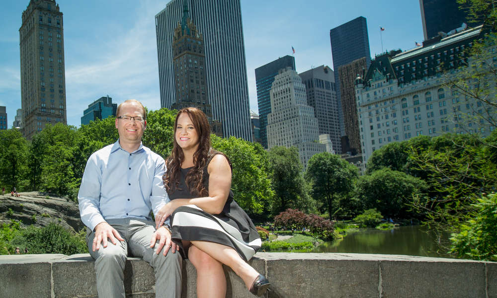photo of Samara & David at Gapstowe Bridge in Central Park